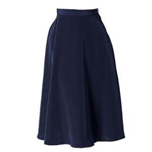 FINAL SALE American Apparel Navy Midi Circle Skirt